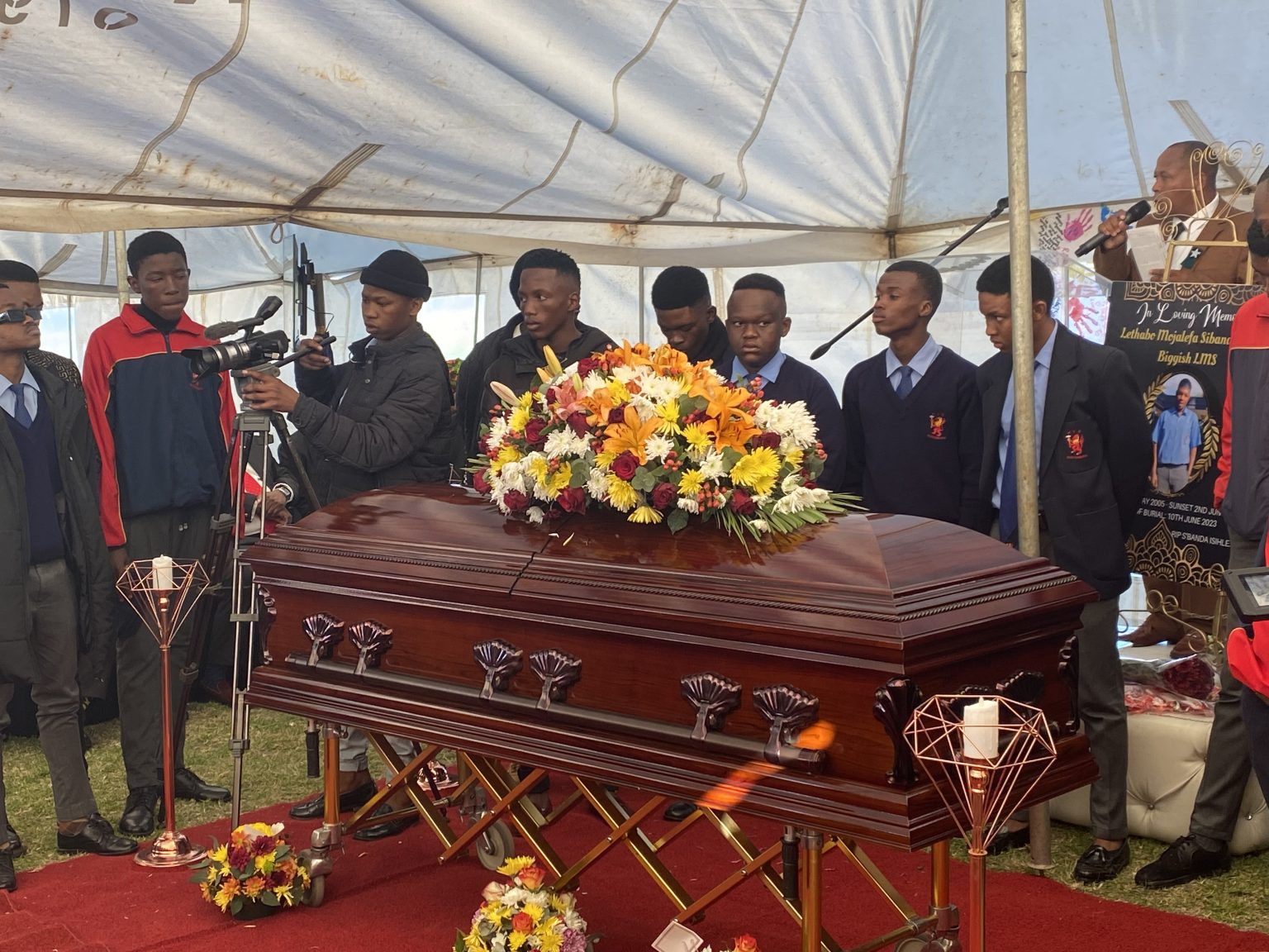 Scores of people came to bury slain Rustenburg youth Lethabo Sibanda in a moving ceremony