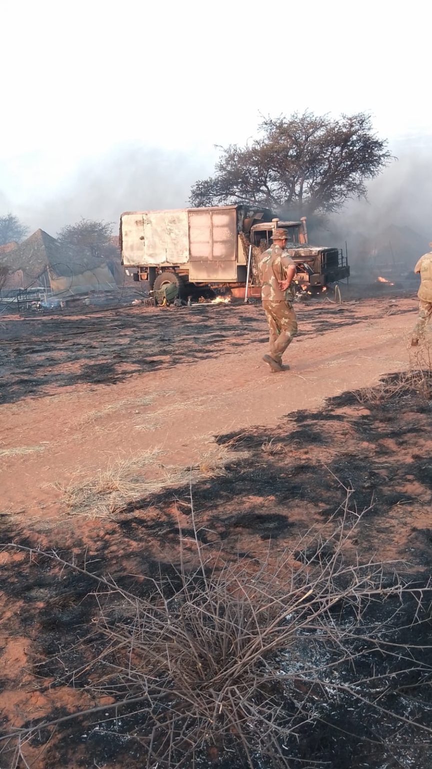 Six soldiers killed and camp destroyed by fire in the Northern Cape