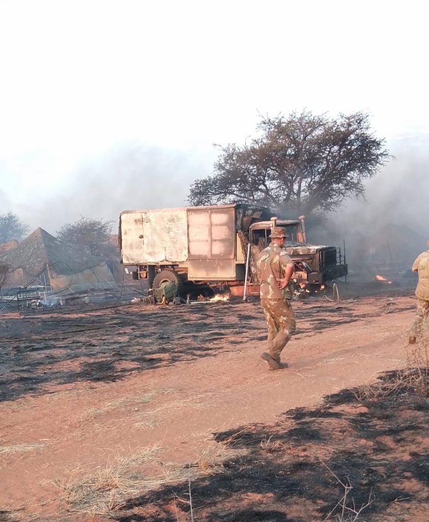 Six soldiers killed and camp destroyed by fire in the Northern Cape