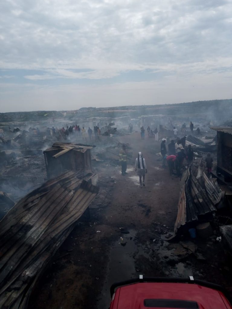 250 people left homeless after fire destroys the Plastic View informal settlement