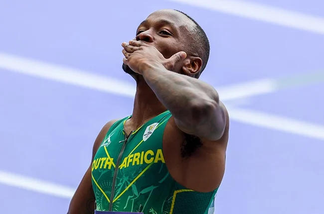 Team SA sprinters in the Men’s 100m semi-finals