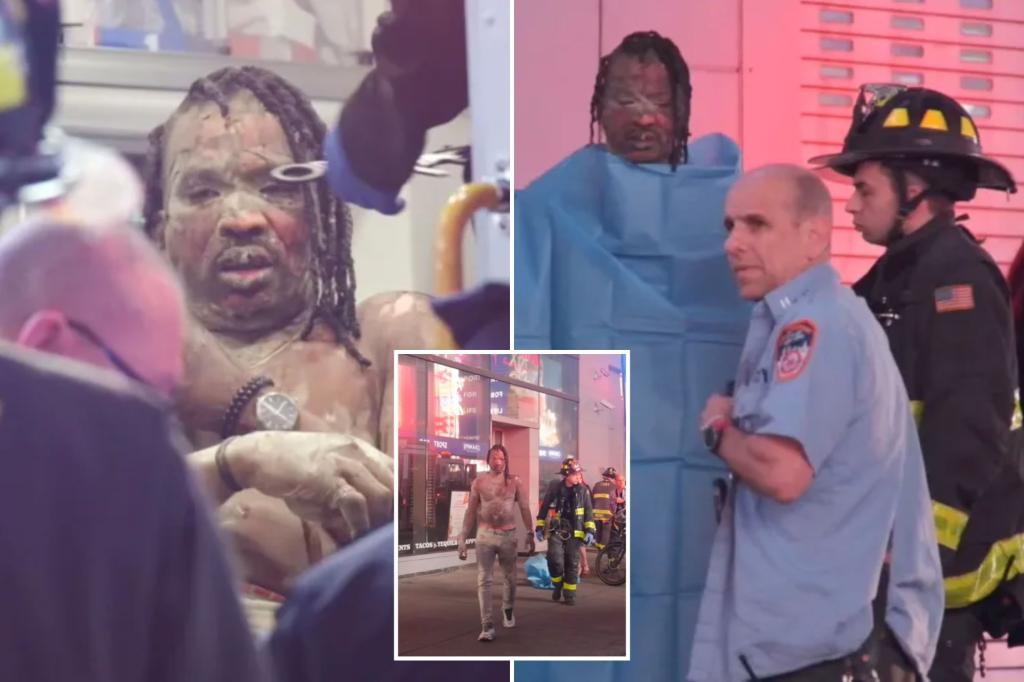 Man set on fire in Times Square attack