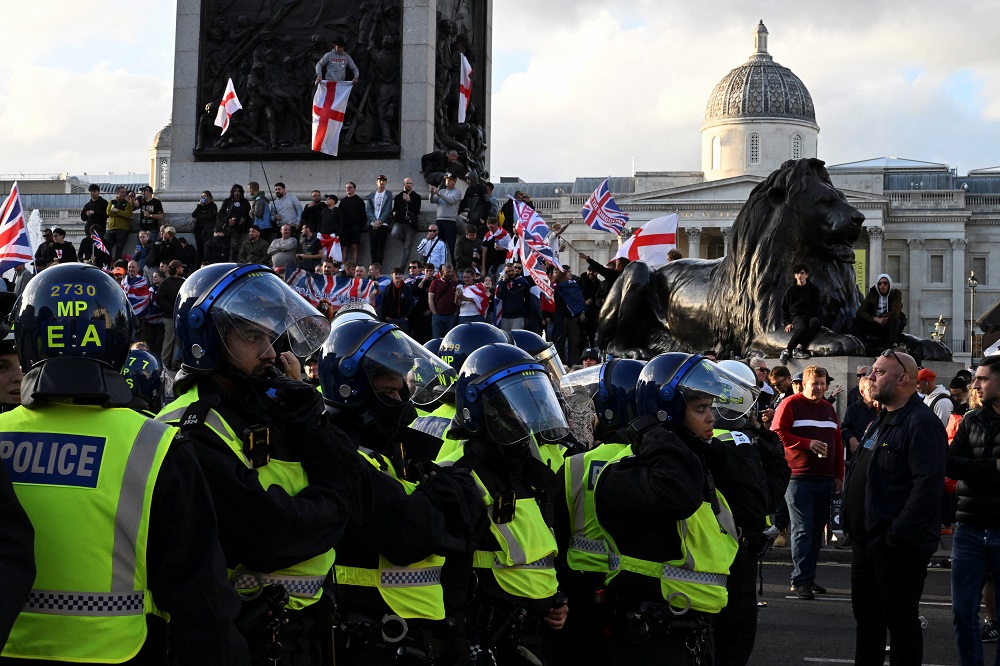 Massive right-wing protest in London sparks clashes with police