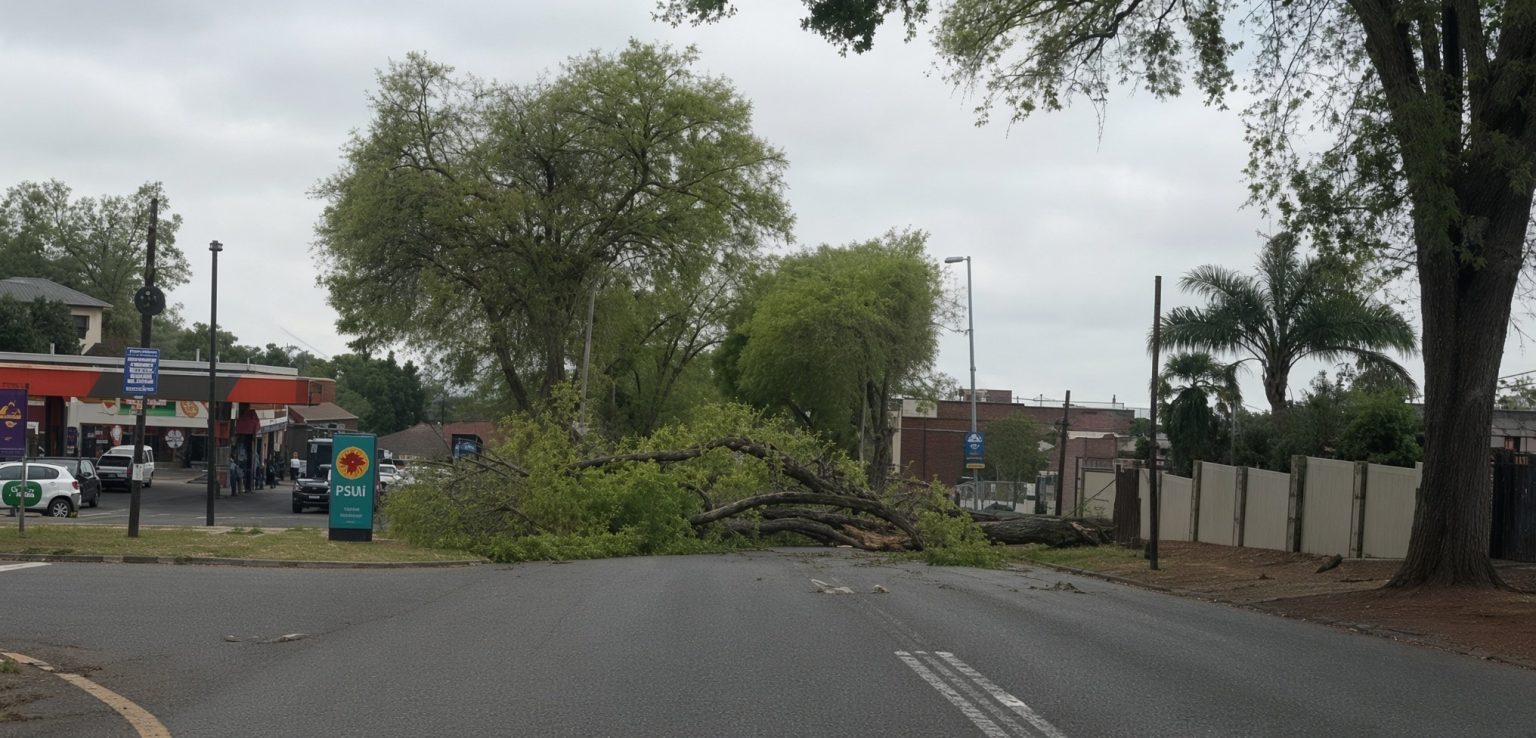 Severe weather uproots trees and causes road obstructions across the City of Joburg