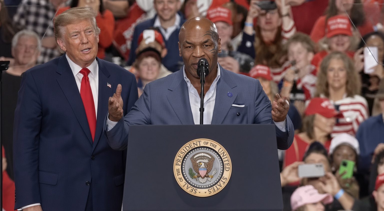 Trump Brings Mike Tyson to New York Rally in Support of Republican Bruce Blakeman